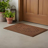 24" X 36" Brown Striped Hello Outdoor Polypropylene Door Mat