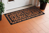 17" X 41" Black Scrollwork Outdoor Rubber Door Mat