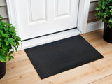 22" X 34" Black Ridged Lines Outdoor Rubber Door Mat