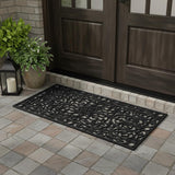 22" X 48" Black Scrollwork Outdoor Rubber Door Mat
