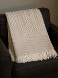 55" X 70" Cinnamon Cotton Blend Woven Plush Throw Blanket with Fringe