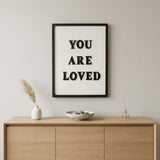 16" X 12" Black And White You Are Loved Framed Wall Decor