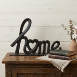 12" Black Cast Iron Home Hand Painted Tabletop Sculpture