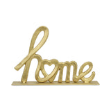 12" Gold Cast Iron Home Hand Painted Tabletop Sign