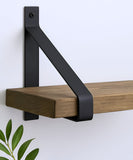 8" Set Of Two Black Metal Wall Mounted Shelf Brackets