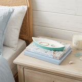 10" Aqua And White Cast Iron Oval Boat Shaped Tray