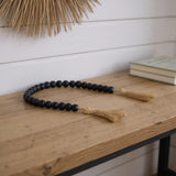 24" Dark Blue Wood Hand Painted Decorative Tassel