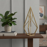14" Gold Metal Open Geometric Tabletop Sculpture