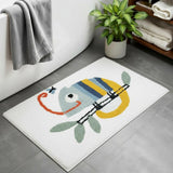 32" White And Yellow Cotton Chameleon Youthful Bath Rug