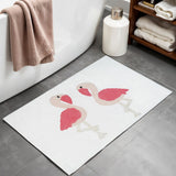 32" Pink And White Cotton Flamingo Bath Rug