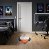 2' X 3' Orange And White Spaceships Youthful Washable Area Rug