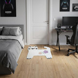 2' X 3' White Kitty Cat And Flowers Youthful Washable Area Rug