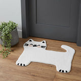 2' X 3' Black And White Kitty Cat Youthful Washable Area Rug