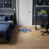 2' X 4' Dark Blue And White Shark Youthful Washable Area Rug