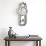 15" Silver Faux Crystal And Mirrored Glass Silent Analog Oval Wall Clock