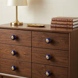 Set of Six Cobalt And Gold Ceramic Drawer Pull Knobs