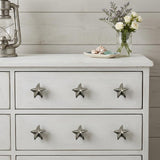 Set of Six Silver Starfish Knob Iron Drawer Pull Knobs