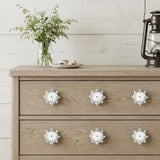 Set of Six White Iron Nautical Drawer Pull Knobs