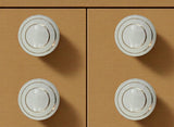 Set of Six White And Gold Geometric Ceramic Drawer Pull Knobs