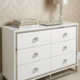 Set of Six Clear Glass Drawer Pull Knobs
