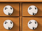 Set of Six White Ceramic Drawer Pull Knobs