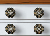 Set of Six Black And Gold Scalloped Knob Iron Drawer Pull Knobs