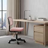 Black and Pink Adjustable Height Swivel Rolling Office Chair