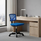 Black and Blue Adjustable Height Swivel Rolling Office Chair
