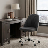 Dark Gray and Silver Adjustable Height Swivel Rolling Office Chair