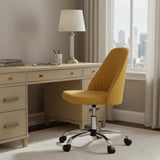 Yellow and Silver Adjustable Height Swivel Rolling Office Chair