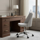 Gray and Silver Adjustable Height Swivel Rolling Office Chair