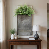 19" X 8" Silver And Green Wood Hanging Wall Decor