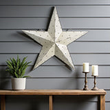 35" X 37" White Galvanized Metal Star Hanging Wall Decor
