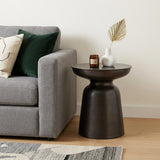 18" Copper Copper Iron Round Pedestal End Table