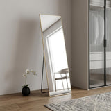 63" Gold Metal Freestanding and Wall Mount Framed Full Length Mirror