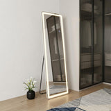 60" Clear Lighted Freestanding and Wall Mount Frameless Full Length Mirror