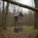 23" Brown Wood House Hand Painted Decorative Bird House