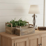 Set of Two Brown Wood 200 Ounce Rectangular Distressed Planter Boxes