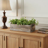 Brown Wood 200 Ounce Rectangular Distressed Planter Box