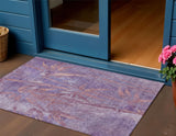 3' X 5' Plum And Blush Botanical Leaves Washable Indoor Outdoor Area Rug