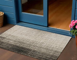3' X 5' Brown And Beige Striped Washable Indoor Outdoor Area Rug