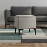 18" Cloud And Black Ottoman With Storage