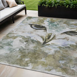 5' X 8' Taupe Ivory And Charcoal Owl Washable Indoor Outdoor Area Rug
