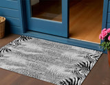 3' X 5' Gray And Black Animal Print Washable Indoor Outdoor Area Rug
