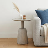 20" White Solid Wood Round Pedestal End Table