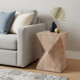19" Natural Solid Wood Square End Table