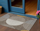 3' X 5' Brown And Ivory Geometric Washable Indoor Outdoor Area Rug