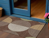3' X 5' Chocolate And Ivory Geometric Washable Indoor Outdoor Area Rug