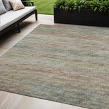 5' X 8' Rainbow And Ivory Abstract Washable Indoor Outdoor Area Rug