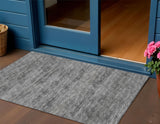 3' X 5' Gray And Ivory Abstract Washable Indoor Outdoor Area Rug